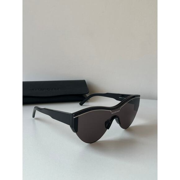 NEW Balenciaga BB0004S Ski Shield Sunglasses in Black